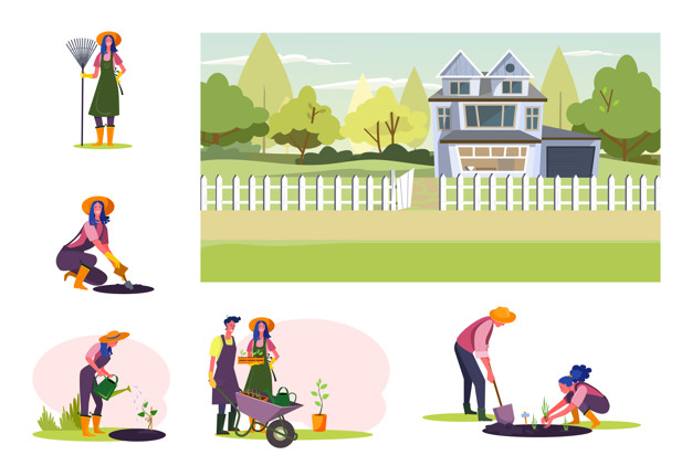 granger,own farm,kitchen garden,watering plant,own,rake,watering,wheelbarrow,watering can,landing,planting,homepage,meadow,set,shovel,collection,interface,site,young,fence,page,information,farmer,plant,flat,garden,grass,farm,kitchen,cartoon,character,man,woman,house,business