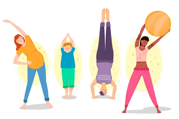 Yoga poses flexibility Vectors & Illustrations for Free Download