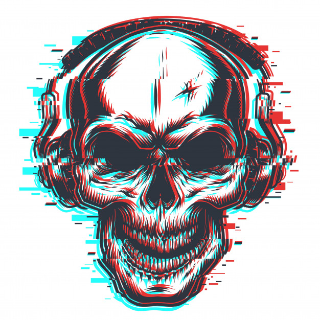 Pixel skull and bones Royalty Free Vector Image