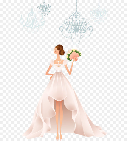 wedding,dress,bride,waved,flowers,beautiful,vector,material,png