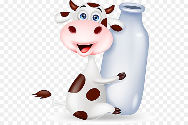 Free: Cattle Milk bottle Cartoon - Milk cow 