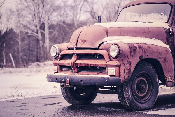 car,snow,vintage,winter