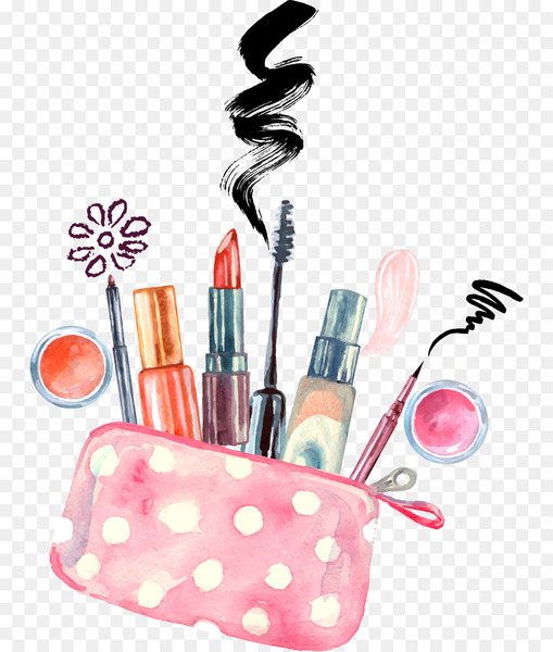 cosmetics,watercolor painting,makeup artist,drawing,painting,concealer,brush,makeup brush,lipstick,nail polish,royaltyfree,fashion,color,pink,beauty,health  beauty,lip,png