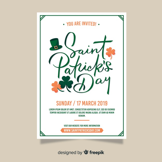 shamrock,calligraphic,irish,lucky,celtic,day,go green,clover,typography design,traditional,culture,lettering,calligraphy,print,flat design,information,flyer design,hat,poster design,party flyer,poster template,flat,white,flyer template,holiday,promotion,font,celebration,spring,party poster,typography,beer,green,template,design,party,poster,flyer