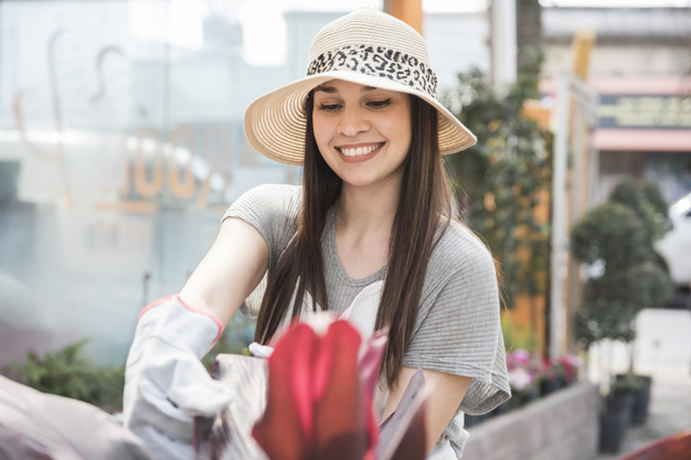 flower,car,people,fashion,beauty,spring,smile,happy,person,plant,hat,plants,fun,growth,model,lady,female,young,happy people,blossom