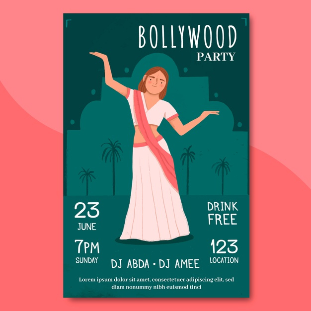 bollywood,entertainment,dancing,traditional,show,fun,indian,event,india,template,party,poster