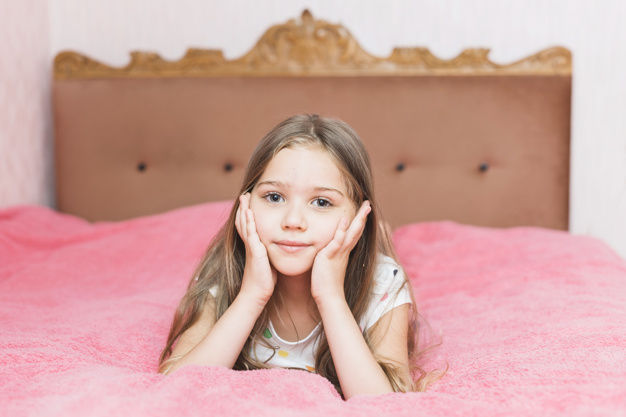 people,house,camera,hair,home,beauty,pink,face,cute,eye,kid,child,room,human,person,lips,bed,relax,bedroom,nose