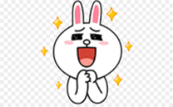line,sticker,emoticon,whatsapp,line friends,messaging apps,nose,smile,rabbit,area,rabits and hares,smiley,snout,png