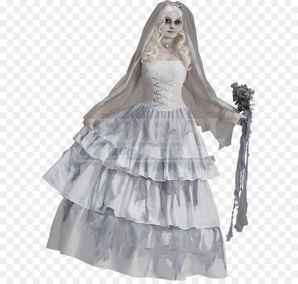 costume,bride,halloween costume,haunted house,clothing,costume party,ghost,dress,halloween,spirit halloween,woman,child,haunted mansion,gown,costume design,figurine,png