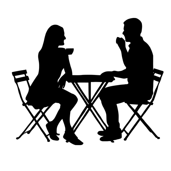silhouette,couple,coffee,sitting,table,drink,chair,tea,cup,husband,wife,drinking,holding,lifestyle,meeting,mug,together,relationship,two,morning tea,family