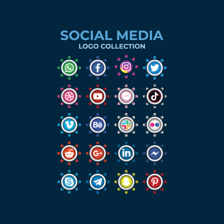 social media,icons,logo,circle,collection