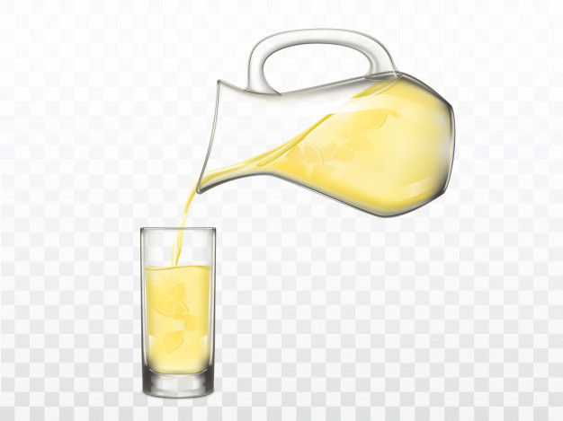 Free Vector  Glass and pitcher with orange juice on transparent