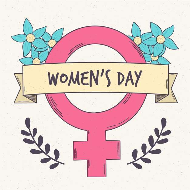 International womens day card one line drawing Vector Image
