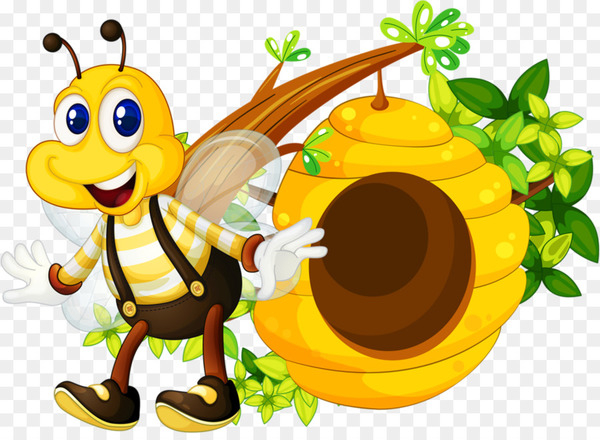 Free: European dark bee Clip art Beehive Honey bee Portable Network  Graphics - artesania cartoon 