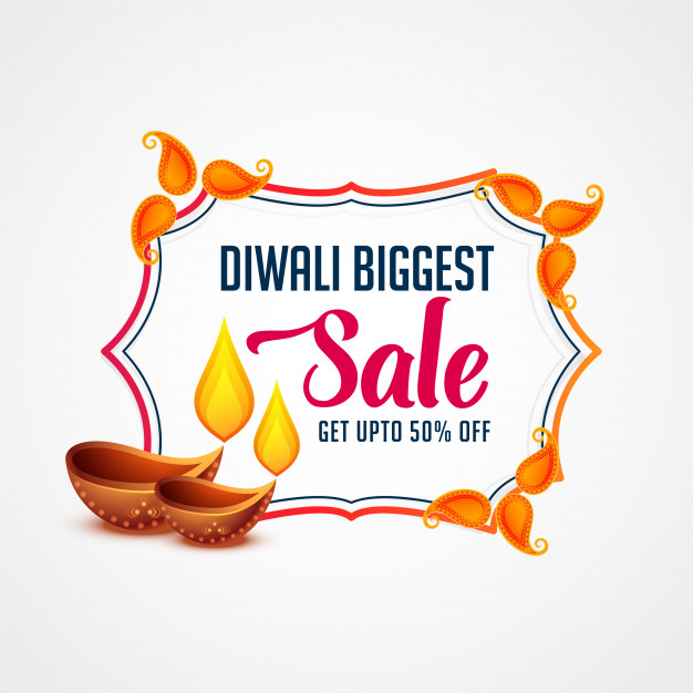 Free: Modern happy diwali sale banner template design 