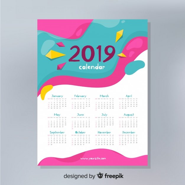 calendar,new year,school,design,template,number,colorful,time,flat,new,flat design,plan,schedule,date,planner,diary,year,2019,day