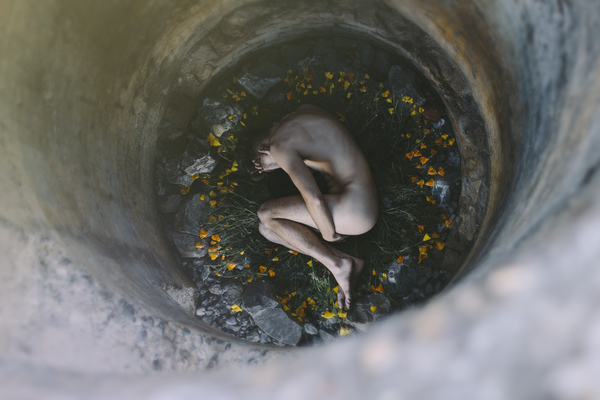 bright,flowers,man,naked,person,pipe,rocks,Free Stock Photo