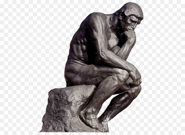 thinker,sculpture,statue,bronze sculpture,art,thought,information,homo sapiens,person,drawing,auguste rodin,classical sculpture,organism,stone carving,philosopher,figurine,human,monument,black and white,png