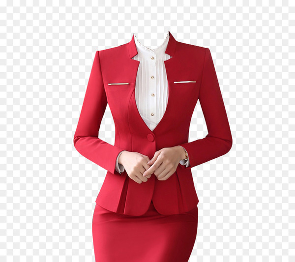 Free: Suit Formal wear Skirt Clothing Dress - Red low collar professional women  suit skirt suit 