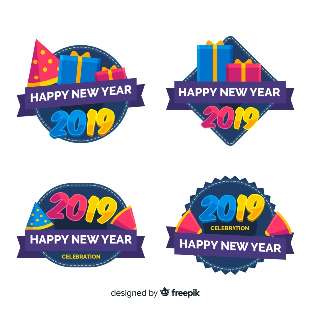label,new year,happy new year,party,design,badge,celebration,happy,colorful,badges,holiday,event,labels,happy holidays,flat,new,modern,flat design,2019