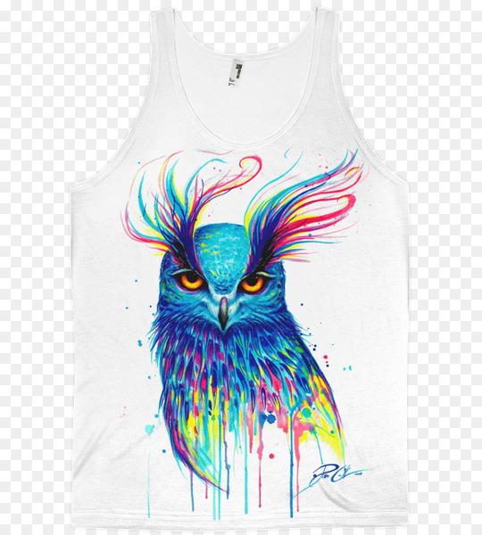 art,color,painting,artist,watercolor painting,drawing,art museum,work of art,deviantart,color preferences,canvas,owl,clothing,turquoise,sleeveless shirt,tshirt,bird,outerwear,neck,active tank,graphic design,top,feather,parrot,png