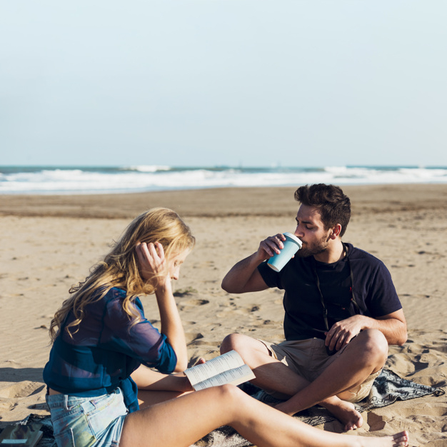people,travel,water,love,summer,man,nature,beach,sea,space,books,square,couple,drink,cup,ocean,reading,vacation,sand,trip