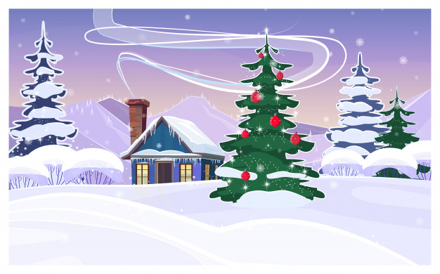 background,christmas tree,christmas,christmas background,tree,winter,new year,snow,house,xmas,cartoon,home,landscape,cute,graphic,colorful,holiday,snowflake,flat