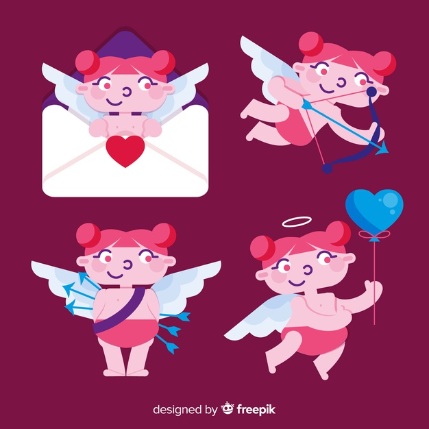heart,love,character,celebration,valentines day,valentine,bow,angel,letter,envelope,arrows,wings,flat,celebrate,hearts,valentines,romantic,beautiful,angel wings,day