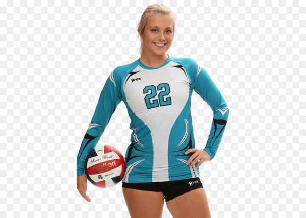 jersey,cheerleading uniforms,volleyball,tshirt,uniform,clothing,sleeve,beach volleyball,sports,team sport,shorts,woman,team,blue,cheerleading uniform,t shirt,sportswear,turquoise,outerwear,joint,sports uniform,electric blue,personal protective equipment,volleyball player,png