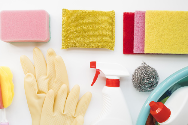housework,composition,housekeeping,sponge,objects,hygiene,plastic bottle,gloves,products,plastic,wash,bath,clean,product,cleaning,bottle