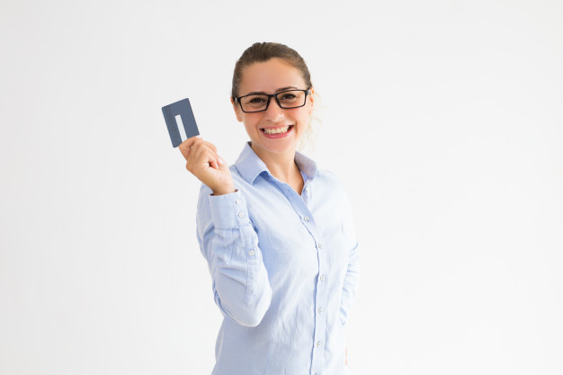 card,hand,money,blue,happy,shirt,person,offer,bank,credit card,customer,studio,cash,female,young,back,holding hands,beautiful