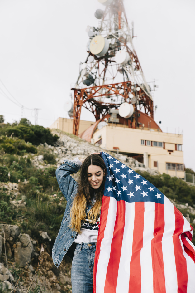 city,fashion,independence day,hair,flag,cute,face,smile,garden,stars,person,modern,park,symbol,model,lady,usa,jeans,industrial,young