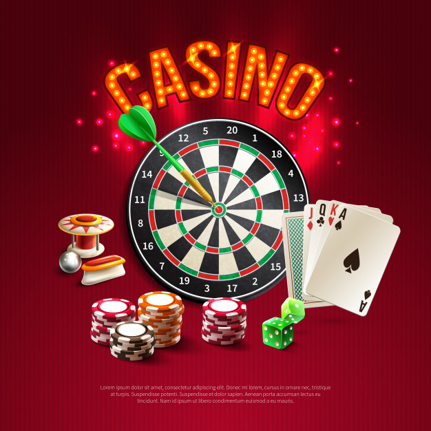Free Vector  Cartoon casino realistic green composition with girl
