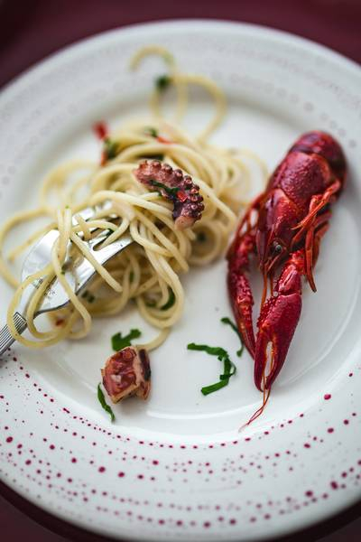 close up,crayfish,italian,pasta,seafood