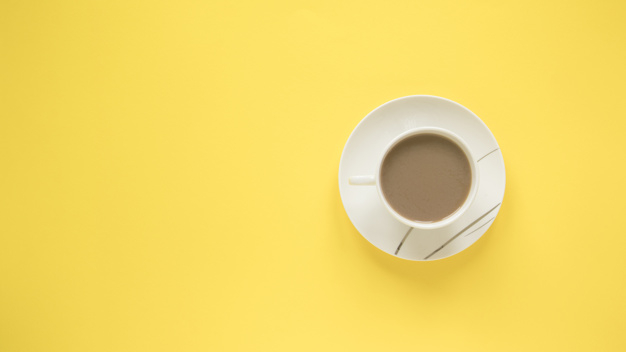 background,food,coffee,table,space,tea,cafe,yellow,backdrop,yellow background,colorful background,coffee cup,drink,cup,breakfast,food background,brown,studio,brown background,simple background