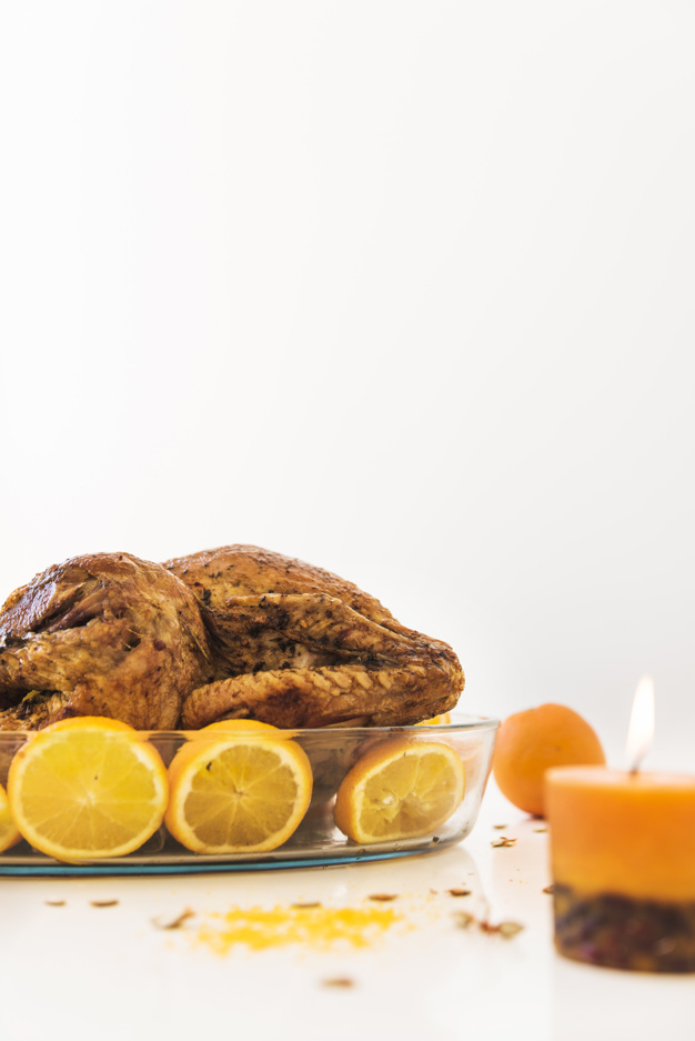 food,light,table,autumn,fruit,chicken,space,celebration,orange,wall,holiday,white,decoration,fall,glass,meat,candle,lemon,dinner,traditional