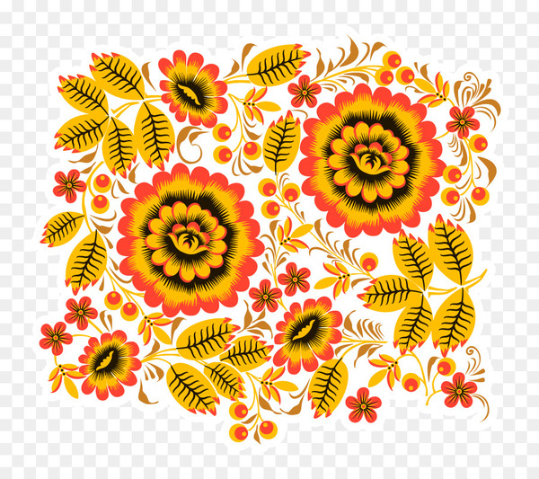 khokhloma,ornament,russian,textile arts,tattoo,floral design,sunflower,sticker,cut flowers,yellow,flower,plant,png