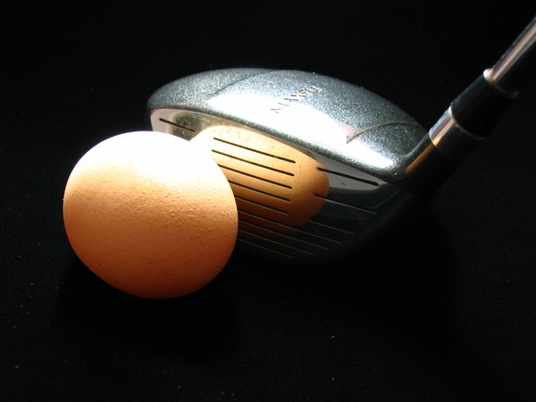 golf,egg,food,sport,leisure,fun,abstract,club,driver,metal,reflection,swing,still,life