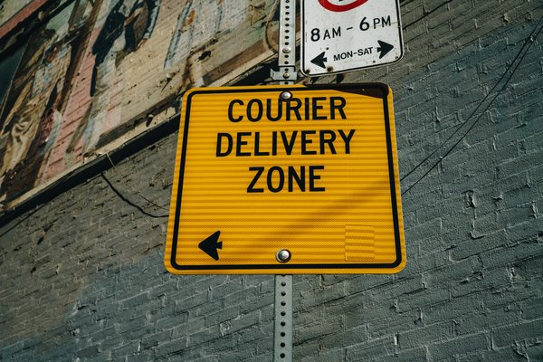  sign,zone,urban,yellow,courier, delivery