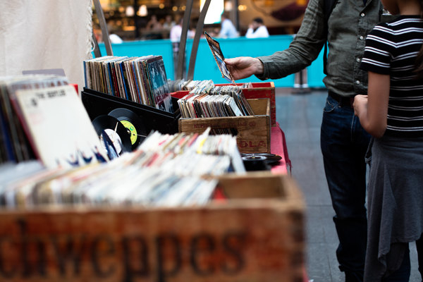 records,albums,vinyl,music,crates,shopping,people