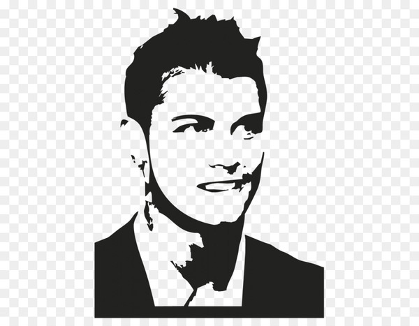 cristiano ronaldo,real madrid cf,portugal national football team,stencil,drawing,football player,silhouette,sticker,art,poster,painting,portrait,human behavior,head,fictional character,monochrome photography,gentleman,face,monochrome,facial expression,smile,male,black and white,png