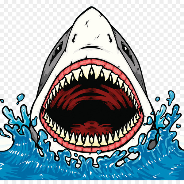 cartoon shark mouth drawing
