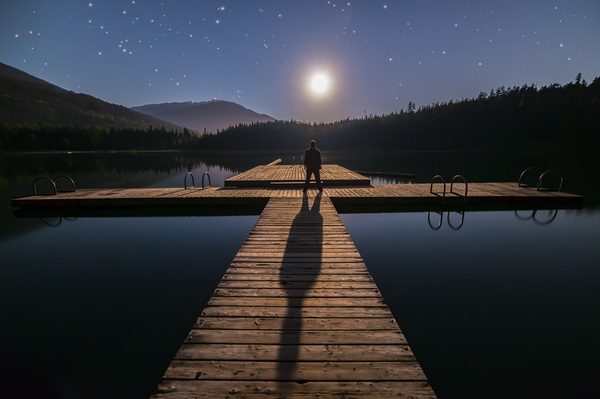 alone,blue,dark,dawn,dock,guy,human,lake,landscape,male,man,mountain,nature,night,outdoor,outside,person,reflection,river,scenery,scenic,shadow,silhouette,standing,stars,sunset,trees,water,woods,Free Stock Photo