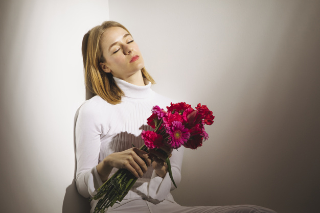 pensive,indoors,thoughtful,closed eyes,blond,bunch,serious,shade,gerbera,casual,dreaming,carnation,calm,pretty,horizontal,holding,different,closed,woman hair,beauty woman,bright,sitting,beautiful,pink flower,fresh,young,dark,bouquet,female,romantic,sad,branch,cute background,dark background,shadow,light background,model,nature background,natural,eyes,flower background,plant,pink background,white,clothes,room,wall,white background,spring,cute,red background,hair,red,pink,light,woman,flowers,flower,background