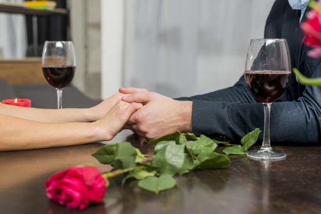 flower,love,hand,man,hands,table,home,wine,rose,celebration,valentine,event,room,glasses,couple,glass,drink,candle,alcohol,relax