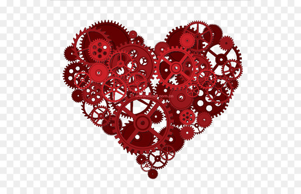 gear,heart,cardiovascular disease,misterchrono,gear train,mousepad,steampunk,congenital heart defect,gold,disease,valentines day,red,png