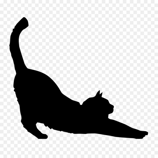 fluffy cat silhouette clip art