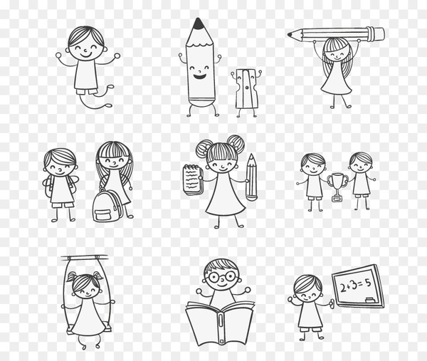 Premium Vector | Children in the park playing sketch hand drawn