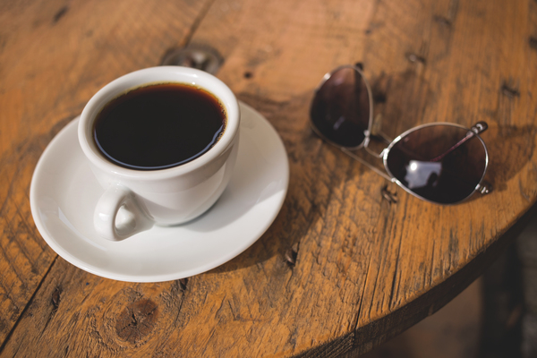 espresso,coffee,cup,table,wood,sunglasses