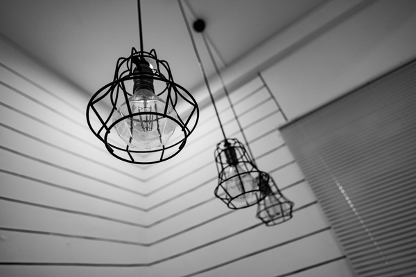 lights,lamps,indoors,hanging,black-and-white